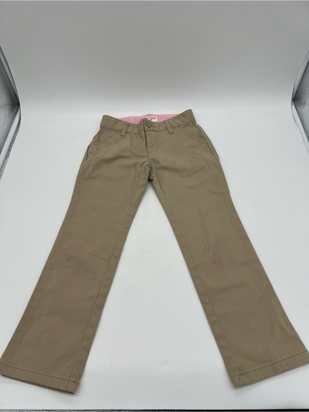Cat & Jack Girl's Straight Leg Uniform Pants, Tan Khaki, Size 5